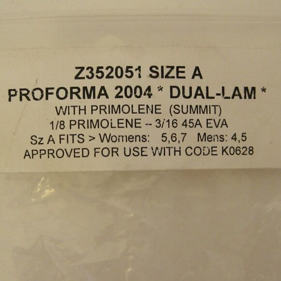 Insoles DREW PROFORMA 2004 Dual Lam Size A NEW - Picture 3 of 3